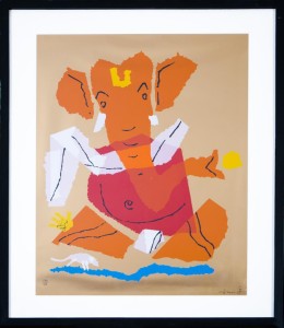 MF Husain - Ganesha - 75 x 75 cm - Lithograph 118/150